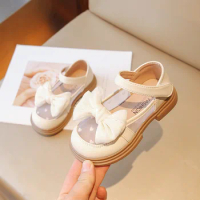 Kids leather shoes for girls fasion hollow out bow Princess sandals summer birthday party girls sandals