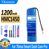 YKaiserin New Battery for 70mai 70 mai Dash Cam Pro HMC1450 Accumulator 1200mAh Replacement Batterie 3-wire Plug 14*50mm battery