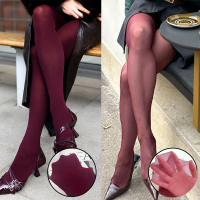 Women's Tights Slim Stockings Pantyhose Super Elastic Large Size Leggings Red Tights Spring Autumn W