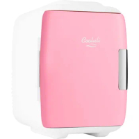 Mini Fridge for Bedroom - Car, Office Desk &amp; Dorm Room - Portable 4L/6 Can Electric Plug In Cooler &amp; Warmer for Food pink