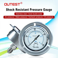 OUTSET YN60ZT 0-60Mpa Axial Anti-vibration Pressure Gauge Hydraulic Water Oil Air Stainless Steel Shock Resistant Thread G1/4