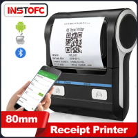 80mm Mini Portable Thermal Printer Bluetooth Barcode Hand Multifunctional Bill Receipt Machine Android IOS MHT-P8001 Loyverse