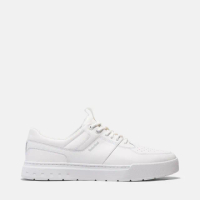 【Timberland 官方旗艦】男款白色皮革低筒休閒鞋(A675WEM2)