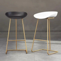 Nordic bar stool wrought iron creative simple bar chair cafe gold bar stool front high stool