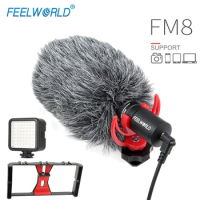 FEELWORLD FM8 Microphone Cardioid Shotgun Microfone for iPhone Android Smartphone Canon Nikon DSLR Camera Mic VS Boya By MM1