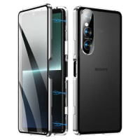 Shockproof Metal Armor Case For Sony Xperia 1 V Case Magnetic Aluminum Frame Lock Function Cover For Sony Xperai 1 IV 10 V Case