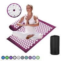 Comfortable Acupressure Mat &amp; Pillow Set Yoga Acupuncture Mat Massager Cushion Relieve Stress Relaxation For Increased Energy