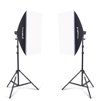 單燈頭柔光箱2燈套裝攝影棚攝影燈柔光箱套裝攝影器材補光燈 黛尼時尚精品