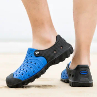 Summer Men Beach Shoes New Men Garden Casual Male Sandals Rubber 2 For Men Summer Slides Swimming Jelly Shoes Size 40-46