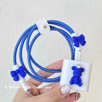 Blue Bear Charger Case for Apple 18W 20W Charger Protector Cable Winder for Iphone 11 Data Cable Protectiv Rope Spiral Cable