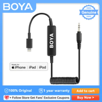 BOYA 35C-L/USB C Microphone Adapter 3.5mm TRS to Lightning Connector Audio Cable for BY-MM1 WM8 PRO UM48C UWMIC9 WM4 PRO
