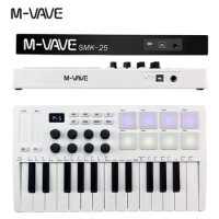 M-VAVE 25-Key MIDI Controller Keyboard Mini Portable USB Keyboard Piano MIDI Keyboard Controller 8 RGB Backlit Pads 8 Knobs