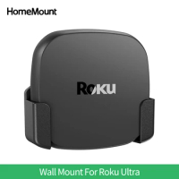 HomeMount Wall Mount For Roku Ultra-Effortlessly Install Your Roku Device On TV Back Or Wall With Adhesive Or Screw Save Space