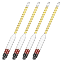 4Pcs Hydrometer Alcohol Kit Alcohol Meter Kit For Distilling Alcohol 0-200 Proof &amp; 0-100 Tralle, Specific Gravity Hydrometer