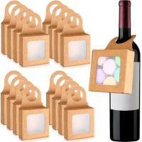 Wholesale Kraft Paper Box Wine Bottle Gift Box with Hooks and Window Candy Cookie Packaging Box White Cartons Soap Packaging