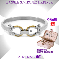 【CHARRIOL 夏利豪】Bangle St-tropez Mariner水手海錨扣手環-銀色M款 加雙重贈品 C6(04-401-1272-0-M)