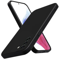 Luxury Black Matte Phone Case For Samsung Galaxy S23 FE S22 Ultra S21 Plus S10 Soft Silicone Shell Note 10 Lite 20 Back Cover