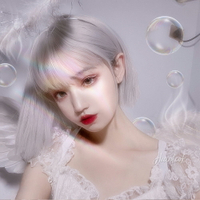 短假髮整頂假髮-Lolita銀色直髮修臉女假髮73xx10【獨家進口】【米蘭精品】