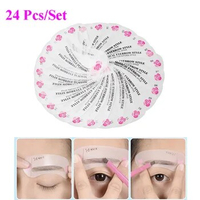 24 Designs/Set Grooming Eyebrow Stencil Kit Women Eyebrow Shaping Stencils for Painting Template Makeup Beauty Tools 4x8.8cm