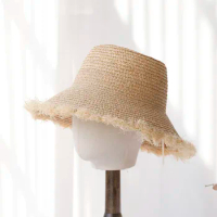 2024 summer sun hat bow 100%Raffia hat Sun visor women's summer panama Straw hats Women's beach hat Summer hat uv blocking hat