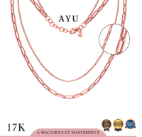 AYU Kalung Emas-Double Layer Paper Clip And Mini Paper Clip Chain 17k