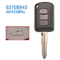 2 Pcs/lot 6370B943 Auto Smart Remote 3 Buttons 433MHZ ID46 Chip Replace Car Control Key For Mitsubishi Lancer 2016-2019