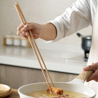 櫸木加長款火鍋油炸筷子新設計超長快子家用撈面廚房油條實木筷子