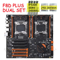 X99 F8D PLUS Motherboard Set With E5 2697A V4*2 Processor LGA 2011-3 8*32G DDR4 2400Mhz RAM Memory Combo Kit Set M.2 NVME