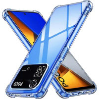 Clear Case for Poco M4 Pro 4G M4 5G M5 4G M3 Pro Crystal Soft TPU Transparent Shockproof Phone Cover for Poco X4 GT X4 NFC Pro