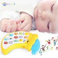 Baby Music Mobile Phone Toys Soft Teether Bite Baby Early Education Boy Girl Toy 6-12 Months Nephew Gift Light Music Toys