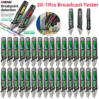 20-1Pcs Red Laser Test Pen Voice Broadcast Voltage Detector 12-1000V Volt Current Non-Contact Pen Electric Teste Meter Tool