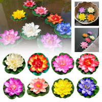Bunga Lotus Tiruan untuk Hiasan Akuarium/Kol Ikan A8K1
