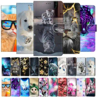 Cute Animals Leather Case on For Samsung Galaxy S20 FE 5G S10 Lite S9 Plus S8 S7 S6 S5 S10e Magnetic Stand Wallet Flip Cover