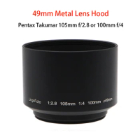 For Pentax Takumar 105mm f/2.8 or 100mm f/4 , 49mm Screw-in Metal Lens Hood