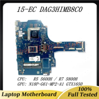 M43252-601 M43253-601 DAG3HIMB8C0 For HP 15-EC Laptop Motherboard With R5 5600H / R7 5800H CPU N18P-G61-MP2-A1 GTX1650 100% Test