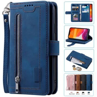 For Xiaomi Mi 10/10Lite/10S/10i/10T/10T Lite/10T Pro Cover Card Slot Zipper Flip Folio 9 Cards Wallet Case