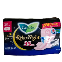 Laurier-Relax Night 35cm Wing 6's - Pembalut Malam yang Nyaman
