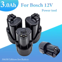 3.0Ah Rechargeable Battery for Bosch 10.8V 12V Tool Battery Compatible with Bosch 12V Drill BAT411 BAT412A BAT413A Power Tools