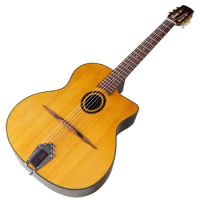 Django Guitar 41 Inch Acoustic Guitar 6 String Gypsy Swing Orange Color Jango Guitar Folk Guitar Spruce Wood Top