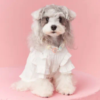 Tony Bear Mother Dog Clothes Schnauzer Bommy Teddy Marzis Ladies White Bottom Lace Small Shirt