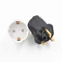 1 pcs UK plug adapter 5x5x7cm 250V European Euro EU Sockets 2 Pin to UK 3 Pin Plug Adapter Travel Mains Adapter converter plug
