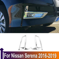 Car Exterior Accessories For Nissan Serena 2016 2017 2018 2019 Front Fog Light Trim Lamp Cover Styling Sticker ABS Chrome