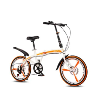Folding Bike 20 Inch Variable Speed Double Disc Brake Adult Men And Women Outdoor Riding Spoke Alloy Integrated Wheel Highway