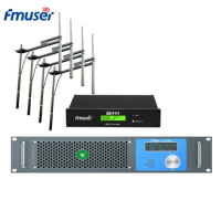 FMUSER FU-1000D Professional 1KW FM Broadcast Radio Transmitter 4 Bay FU-DV2 Antenna+30m 1/2" Cable With Digital RDS Encoder