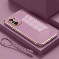 For Xiaomi Poco M5s Case Poco F3 Cover 2207117BPG M2012K11AG Luxury Square Plating POCO F3 M5S Phone Case Shockproof Back Cover