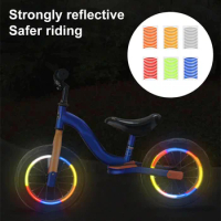 0.8x9cm Night Warning Sticker 6 Color Children's Balance Car Tire Reflective Sticker Life Waterproof Bicycle Reflective Sticker