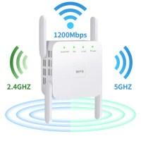 2.4G 5G Wireless WiFi Repeater Wi Fi Amplifier 300M 1200 Mbps WiFi Booster router 5Ghz Wi-Fi Long Range Extender Access Point