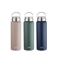 【WOKY 沃廚】提手輕芯鈦瓷易潔層保溫杯800ml(保溫瓶)