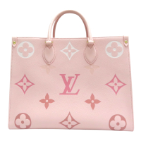 【二手名牌BRAND OFF】LOUIS VUITTON LV 路易威登 粉色 原花 牛皮壓紋 On The Go MM 肩背包 托特包 M46542