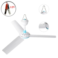 Household 12V Ceiling Fan Air Cooler Hanging Tent Fans Universal with 2.4M Cable Dropship